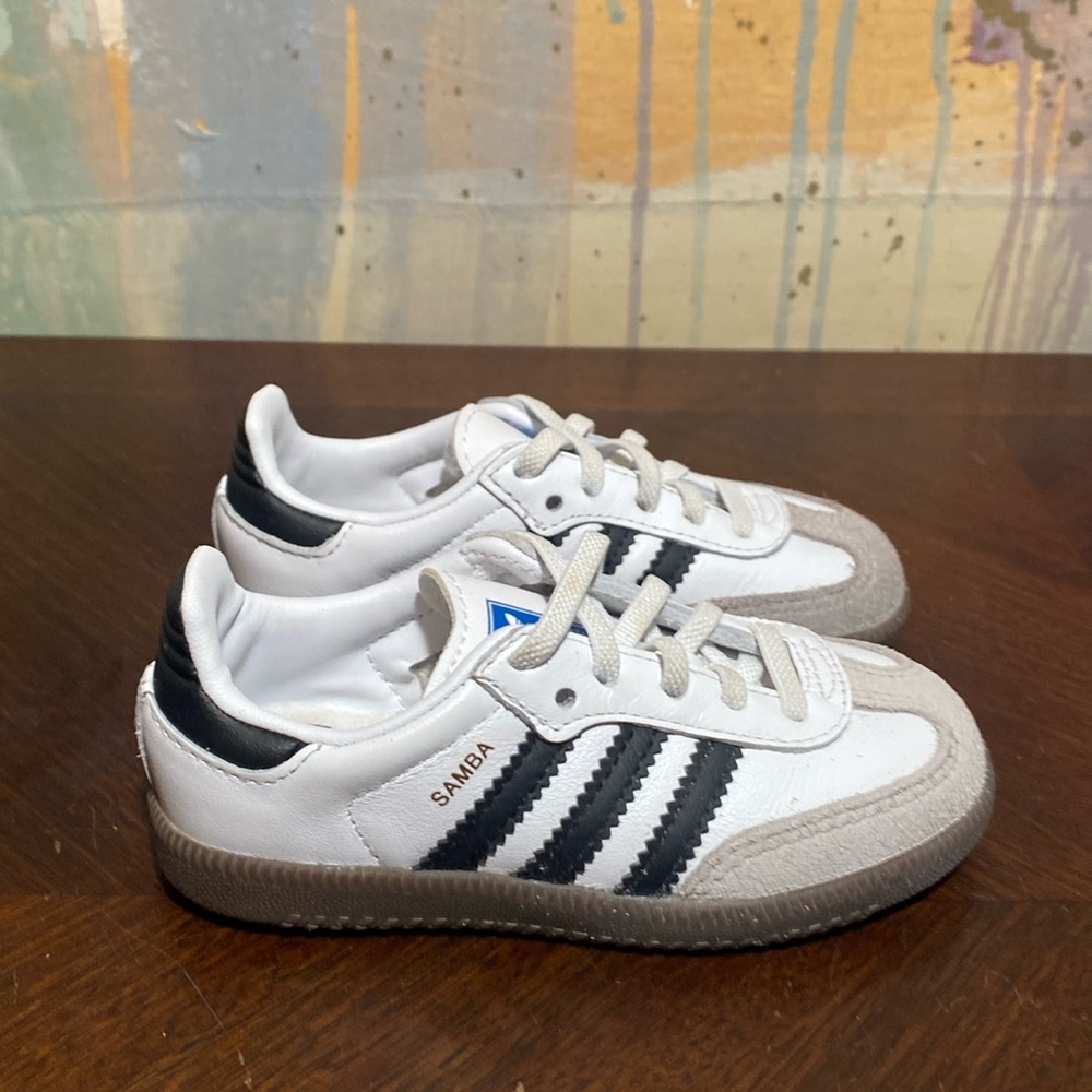 adidas Samba Kids White Black Gray Sneakers